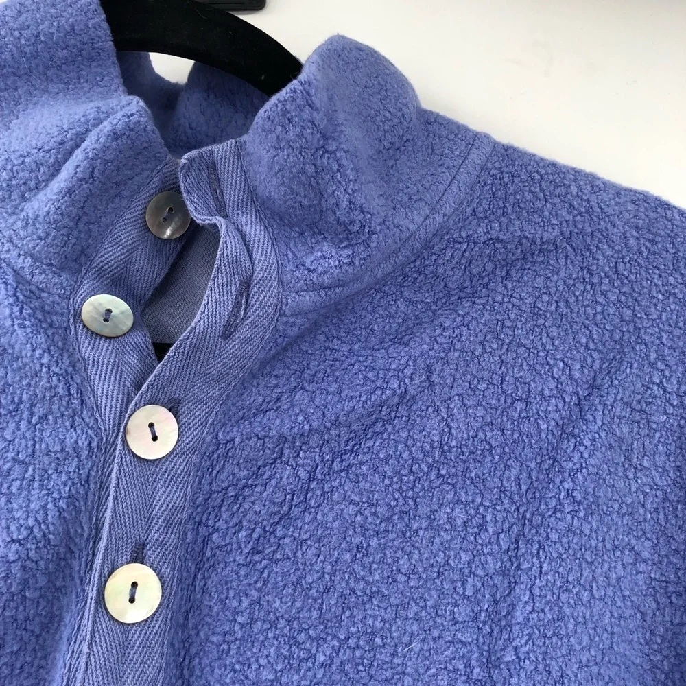 SOFT SURROUNDINGS Pullover Sweater 1/4 Button Periwinkle PXS Petite Women Soft